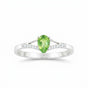 Pear Green Amethyst Classic Ring in 925 Sterling Silver for Anniversary