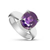 3.80 Ct. Amethyst Oval Solitaire Ring 925 Sterling Silver Birthday Fine Jewelry