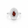 Oval Cut Red Garnet 1.85 Ct Ring in 925 Sterling Silver for Women Vintage Style