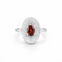 Oval Cut Red Garnet 1.85 Ct Ring in 925 Sterling Silver for Women Vintage Style
