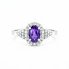 Cocktail Oval Cut Purple Amethyst Ring in 925 Sterling Silver Gift for Her
