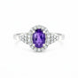 Cocktail Oval Cut Purple Amethyst Ring in 925 Sterling Silver Gift for Her