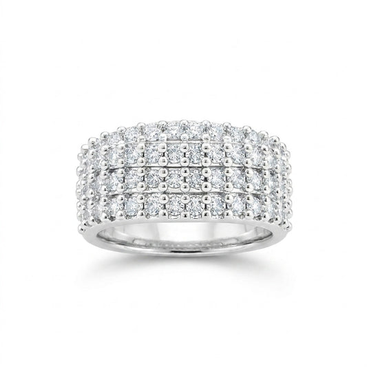 White Moissanite Round Cut Ring 1.20 Ct in 925 Sterling Silver for Women