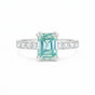 Everyday Wear Blue Aquamarine Emerald Ring in 925 Sterling Silver for Wedding