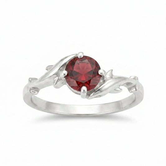 925 Sterling Silver Oval Cut Red Garnet Ring 1.95 Ct Gift for Her Fine Jewelry