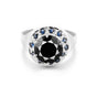 7.50 Ct. Moissanite & Sapphire Round Cut Ring 925 Sterling Silver Women Fine Jew