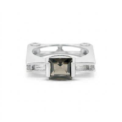 Brown Topaz Ring Princess Cut 4.50 Ct 925 Sterling Silver for Her Luxury Style