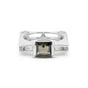 Brown Topaz Ring Princess Cut 4.50 Ct 925 Sterling Silver for Her Luxury Style