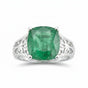 3.25 Ct Green Emerald Cushion Ring in 925 Sterling Silver for Wedding Boho Style