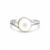 Designer White Pearl Ring Round Cut in 925 Sterling Silver for Engagement