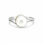 Designer White Pearl Ring Round Cut in 925 Sterling Silver for Engagement