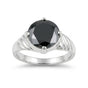 Black Moissanite Round Ring Set in 925 Sterling Silver for Her Classic Design