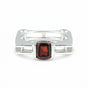 Princess Cut Garnet Ring in 925 Sterling Silver 1.25 Ct Red for Women Boho Style