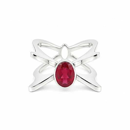 Red Garnet 2.25 Ct Ring in 925 Sterling Silver Cocktail for Anniversary