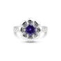 925 Sterling Silver Purple Amethyst Round Cut Ring for Women Solitaire Style