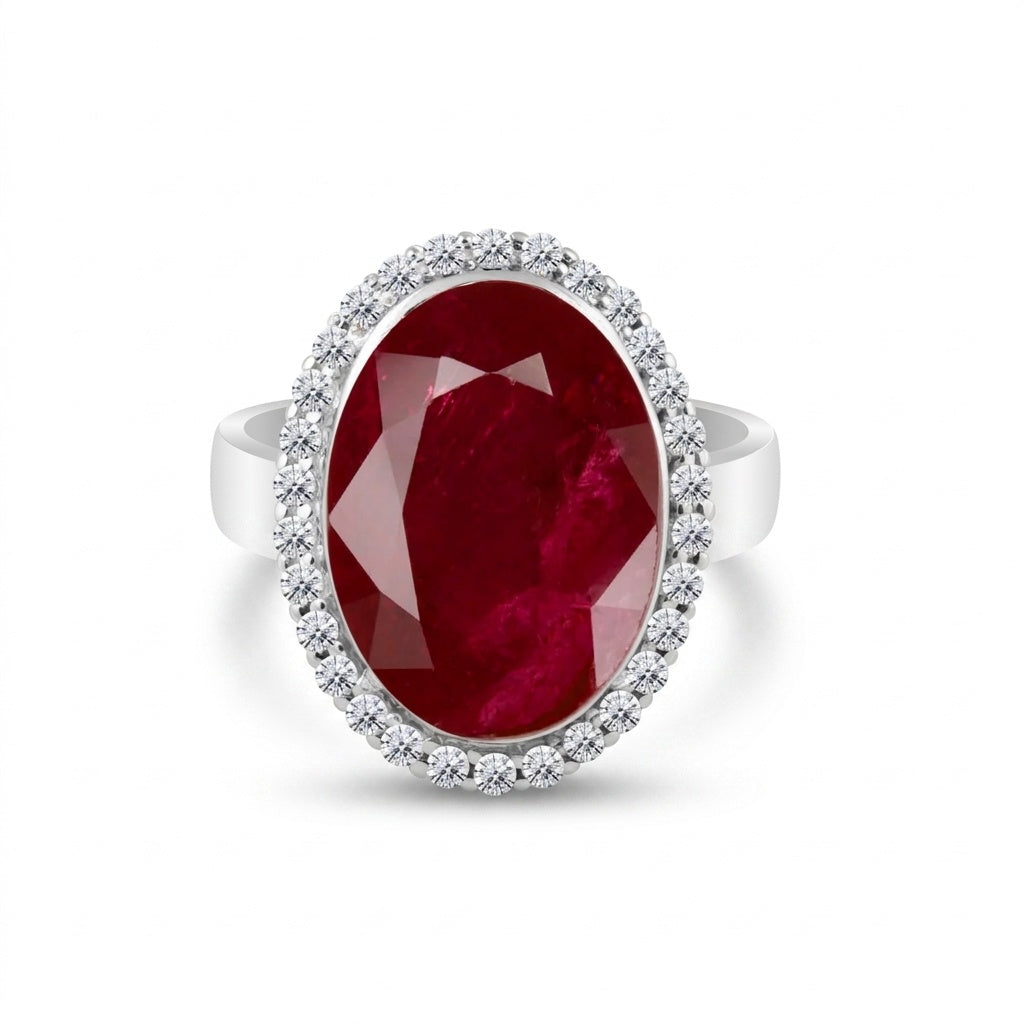 Ruby Gemstone Ring 7.00 Ct. Oval Cut 925 Sterling Silver Birthday Gift Her