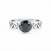 Black Moissanite Ring 2.64 Ct Round Cut 925 Sterling Silver Gift for Her