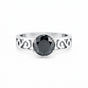 Black Moissanite Ring 2.64 Ct Round Cut 925 Sterling Silver Gift for Her