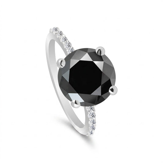 Moissanite Round Solitaire Ring 4.30 Ct. 925 Sterling Silver Wedding Fine Jewelr