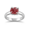 2.00 Ct. Red Tourmaline Ring Round Cut 925 Sterling Silver Eternity Band Fine Gi