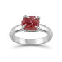 2.00 Ct. Red Tourmaline Ring Round Cut 925 Sterling Silver Eternity Band Fine Gi