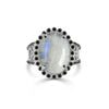Moonstone Round Solitaire Gemstone Ring 9.00 Ct. 925 Sterling Silver Women Gift