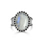 Moonstone Round Solitaire Gemstone Ring 9.00 Ct. 925 Sterling Silver Women Gift