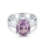 Purple Amethyst Solitaire Ring 4.85 Ct. Oval Cut 925 Sterling Silver Stackable B