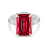 Red Ruby Emerald Cut Solitaire Ring 3.66 Ct. 925 Sterling Silver Gift for Her