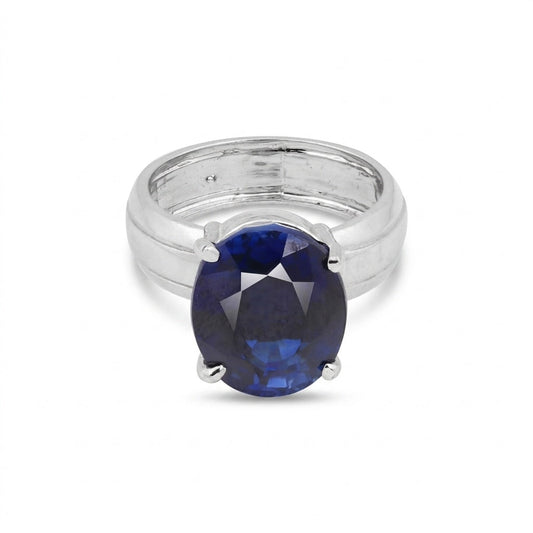 2.50 Ct. Sapphire Round Solitaire Ring 925 Sterling Silver Wedding Fine Jewelry
