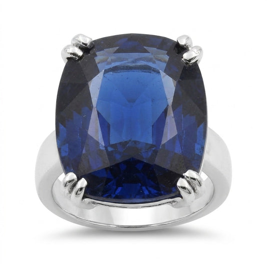 Sapphire Gemstone Ring 4.80 Ct. Cushion Cut 925 Sterling Silver Wedding Gift Her