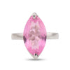 Pink Kunzite Marquise Ring 3.00 Ct. 925 Sterling Silver Stackable Eternity Band