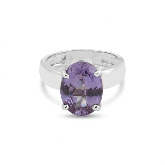 3.00 Ct. Purple Amethyst Ring Oval Cut 925 Sterling Silver Eternity Band Fine Gi