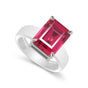 Emerald Cut Ruby Ring 5.50 Ct. 925 Sterling Silver Eternity Band Gift for Her