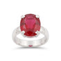 Ruby Oval Solitaire Gemstone Ring 2.65 Ct. 925 Sterling Silver Women Gift Her