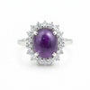 5.50 Ct. Purple Amethyst Ring Oval Cut 925 Sterling Silver Eternity Band Fine Gi