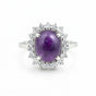 5.50 Ct. Purple Amethyst Ring Oval Cut 925 Sterling Silver Eternity Band Fine Gi