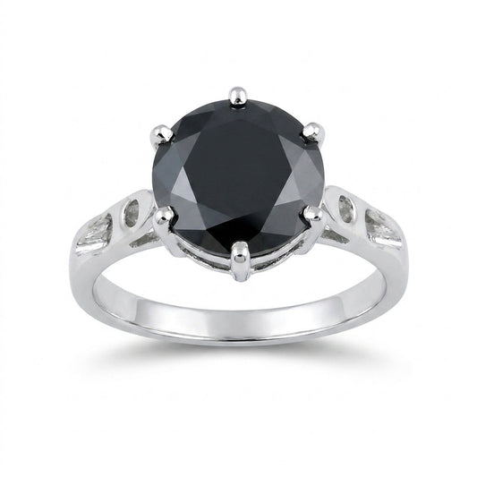 Moissanite Round Solitaire Gemstone Ring 3.30 Ct. 925 Sterling Silver Women Gift