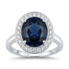 Blue Sapphire Solitaire Ring 6.50 Ct. Oval Cabochon Cut 925 Sterling Silver Stac