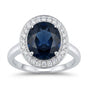 Blue Sapphire Solitaire Ring 6.50 Ct. Oval Cabochon Cut 925 Sterling Silver Stac