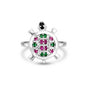 Emerald & Ruby Round Solitaire Ring 1.20 Ct. 925 Sterling Silver Anniversary Fin