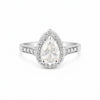 2.45 Ct. White Moissanite Ring Pear Cut 925 Sterling Silver Eternity Band Fine G
