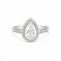 2.45 Ct. White Moissanite Ring Pear Cut 925 Sterling Silver Eternity Band Fine G