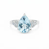 Aquamarine Pear Solitaire Gemstone Ring 2.55 Ct. 925 Sterling Silver Women Gift