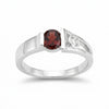 Red Garnet Oval Cut Solitaire Ring 2.10 Ct. 925 Sterling Silver Gift for Her