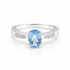 1.95 Ct. Aquamarine Oval Solitaire Ring 925 Sterling Silver Anniversary Fine Jew