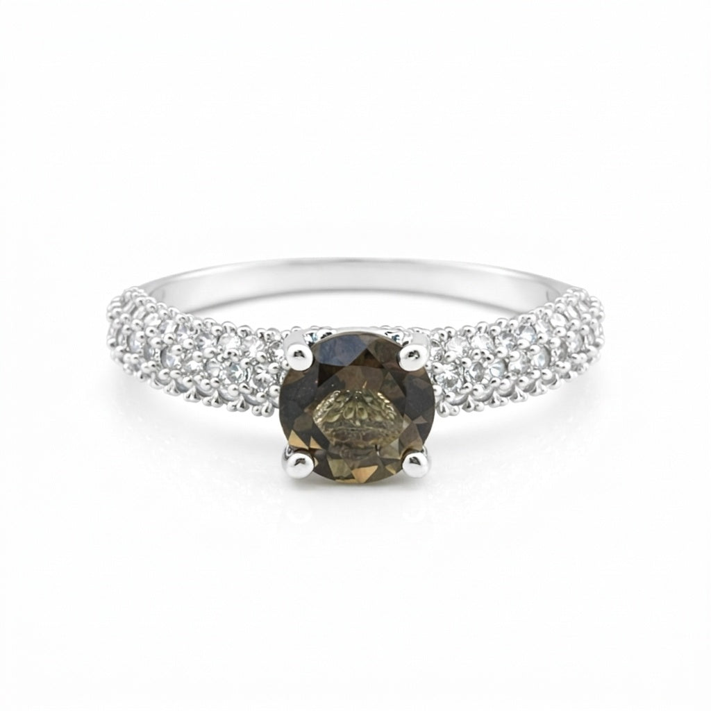 Topaz Gemstone Ring 3.54 Ct. Round Cut 925 Sterling Silver Valentine's Day Gift