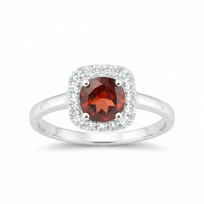 Ruby Round Solitaire Ring 1.25 Ct. 925 Sterling Silver Birthday Fine Jewelry Gif