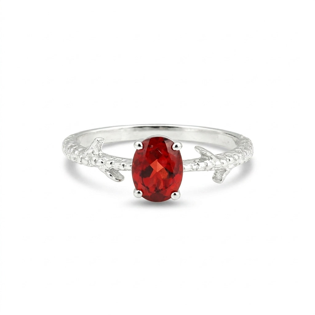 2.25 Ct. Red Ruby Ring Oval Cut 925 Sterling Silver Eternity Band Fine Gift
