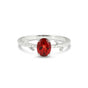 2.25 Ct. Red Ruby Ring Oval Cut 925 Sterling Silver Eternity Band Fine Gift
